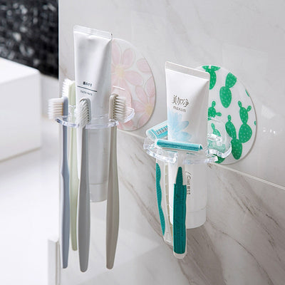 Cute Cartoon Bathroom Kitchen Smiling Face Toothbrush Towel Storage Rack
