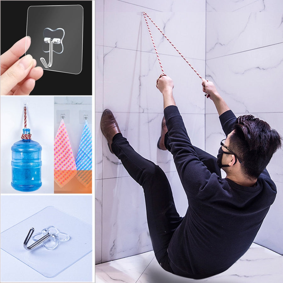 10PCS Strong Transparent Suction Cup Sucker Wall Hooks Hanger