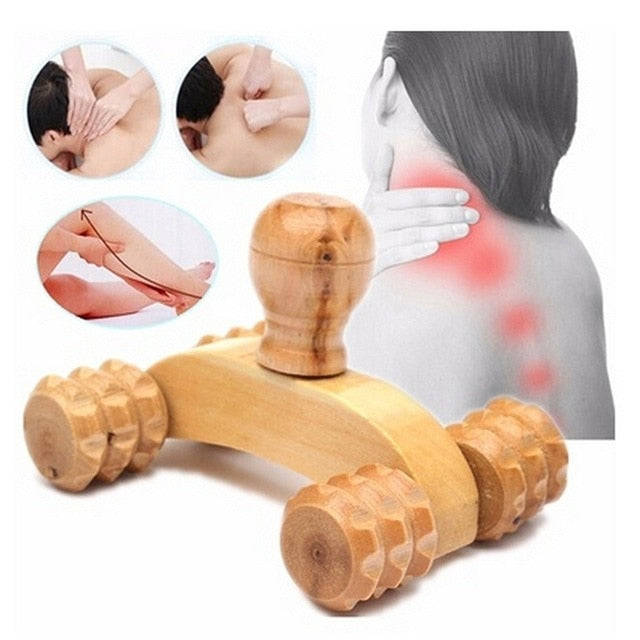 Wood Roller Foot Massager Stress Relief Spa Health Care