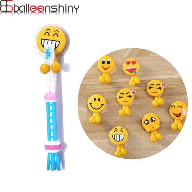 Cute Cartoon Bathroom Kitchen Smiling Face Toothbrush Towel Storage Rack
